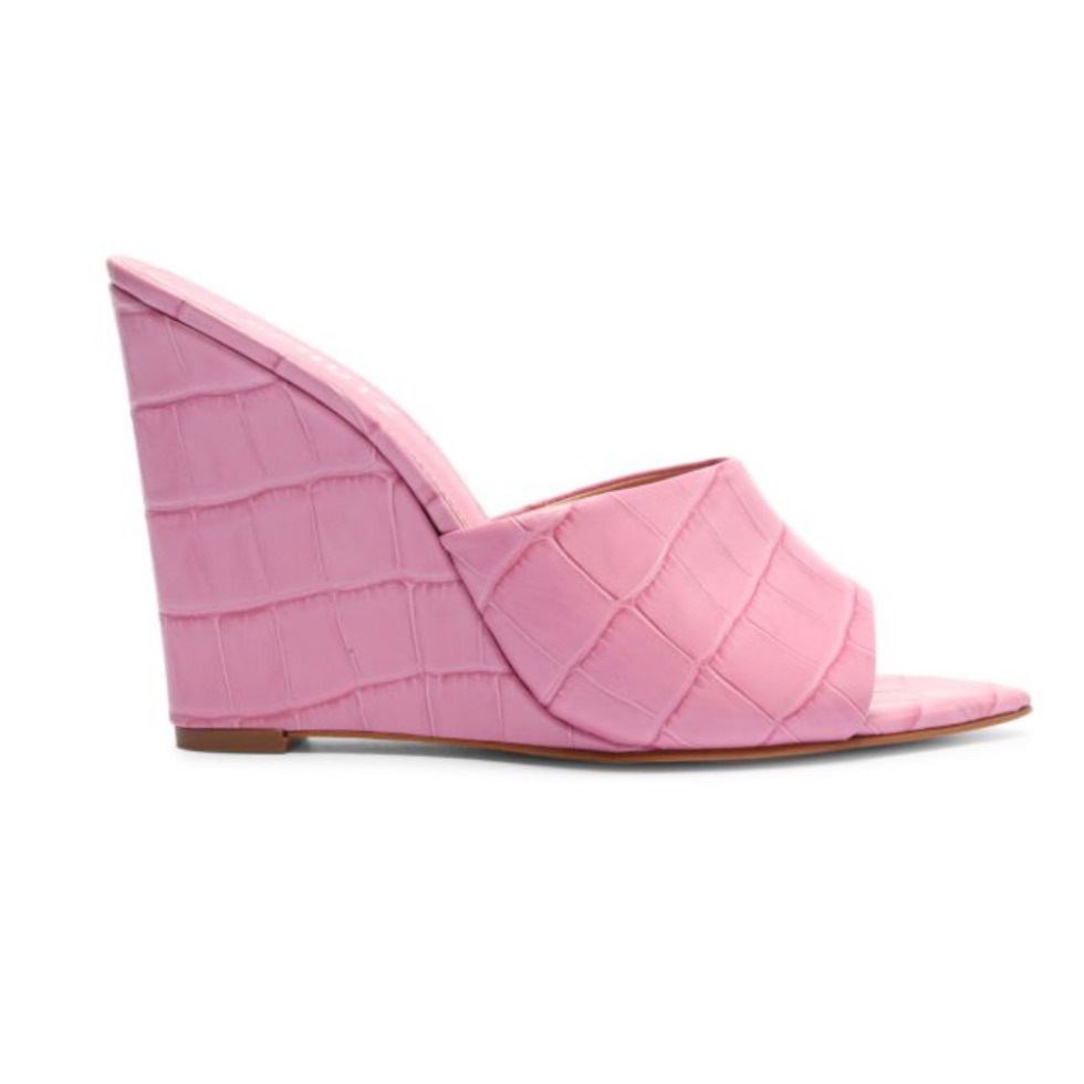 Schutz Lucimara Leather Wedge Mule Sandals